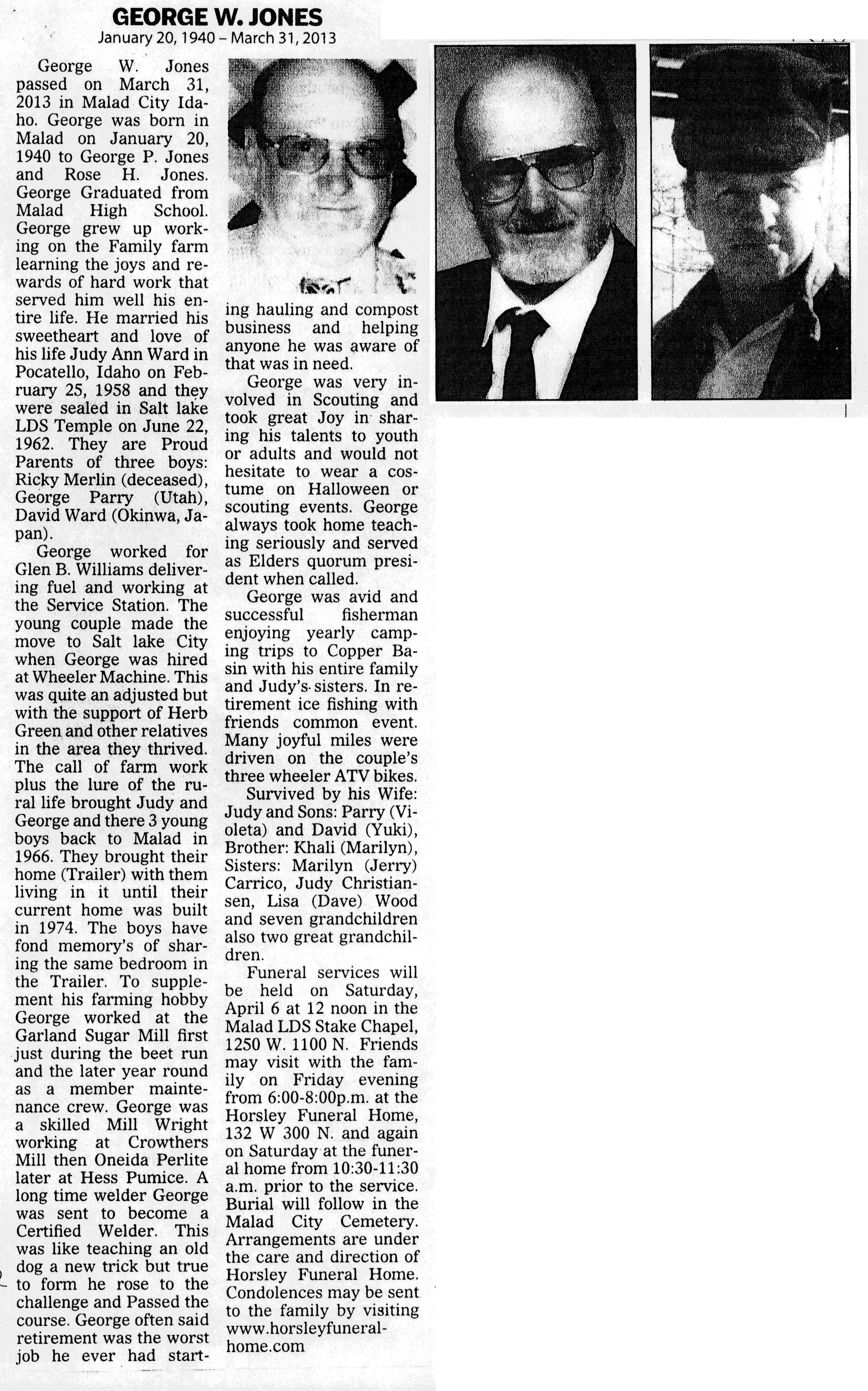 George W Jones obit