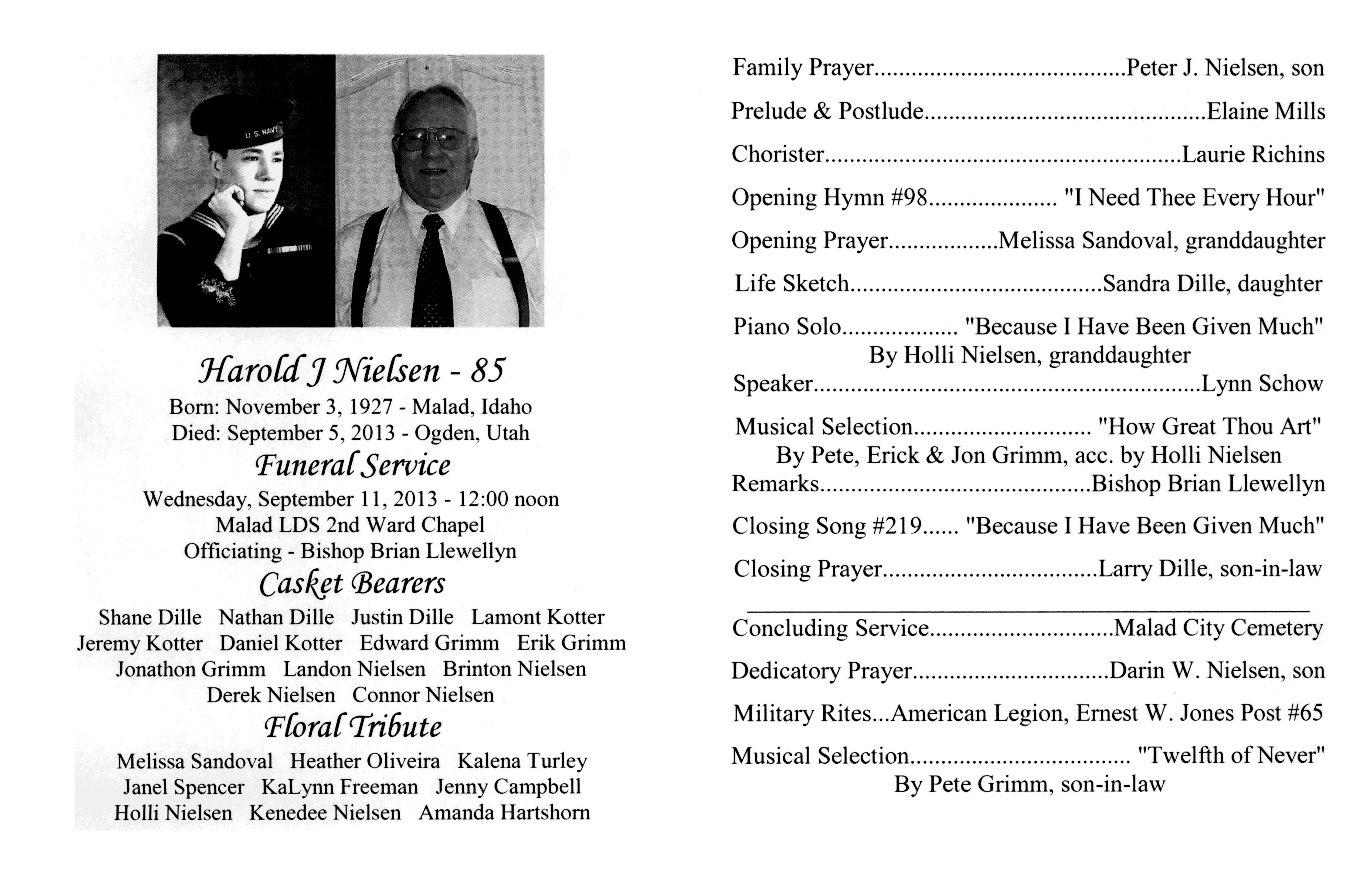 Harold J Nielsen program