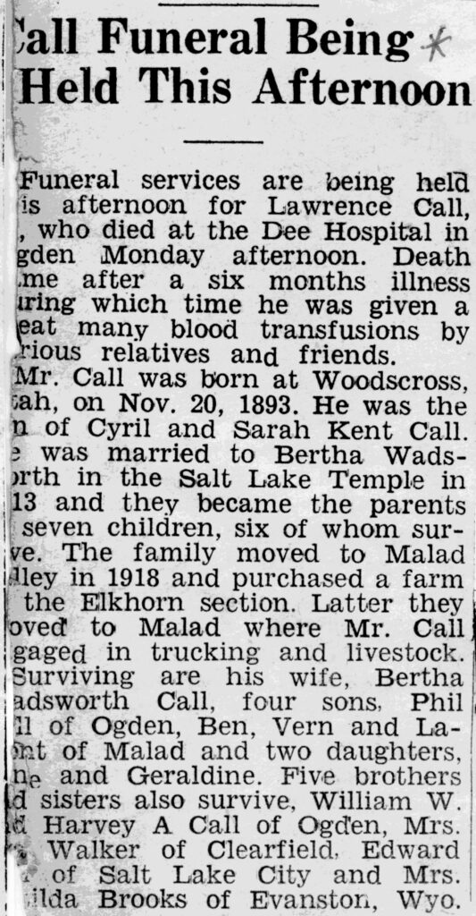 Lawrence Call obit