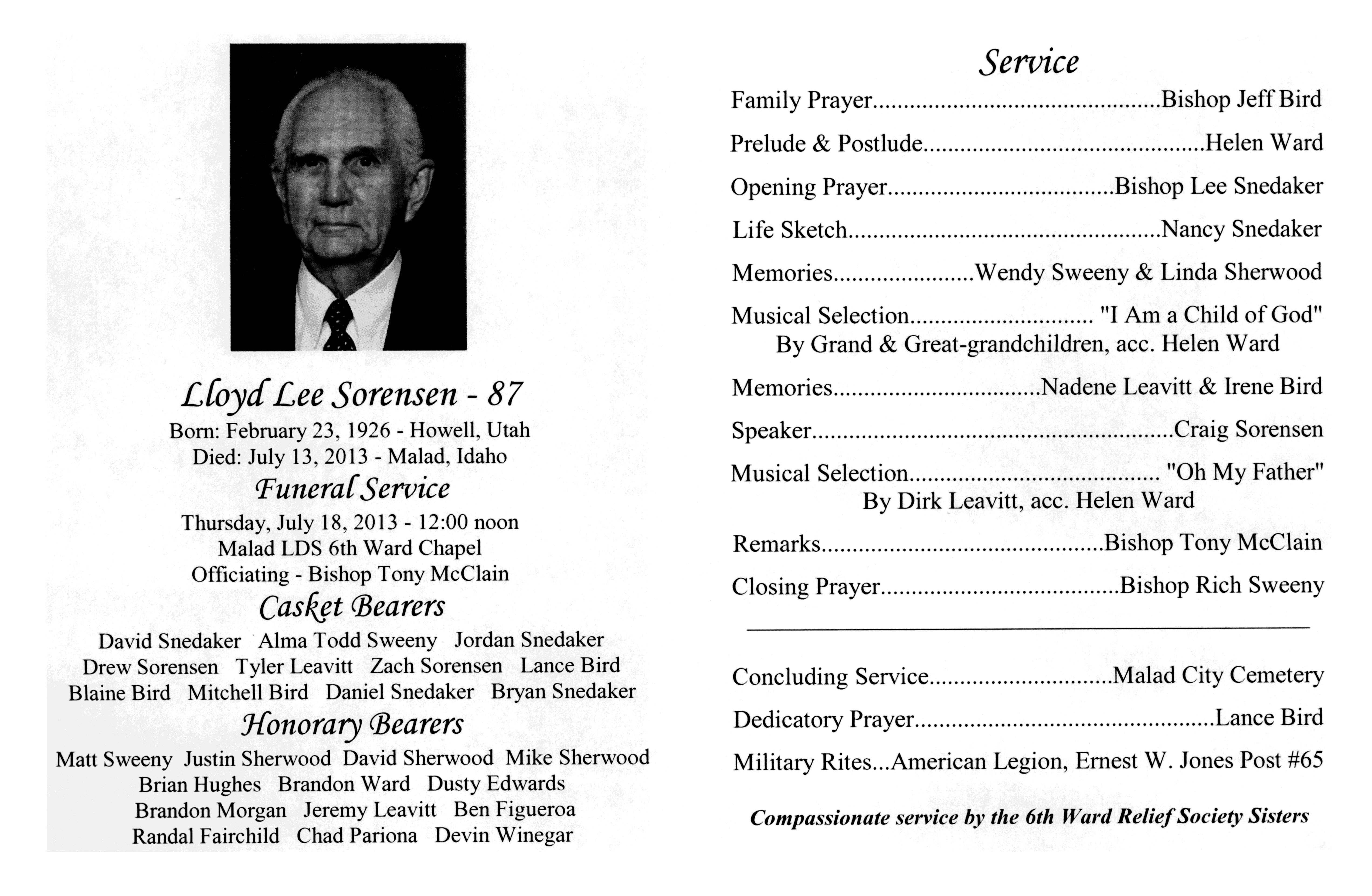 Lloyd Lee Sorensen program