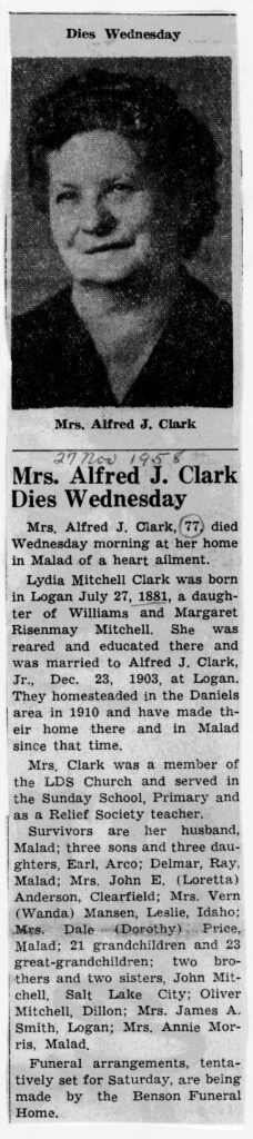 Lydia Mitchell Clark obit