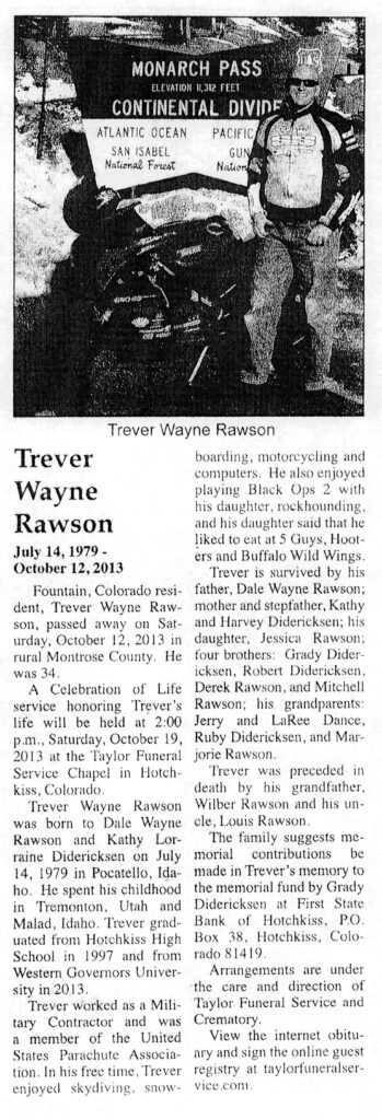 Trever Wayne Rawson obit