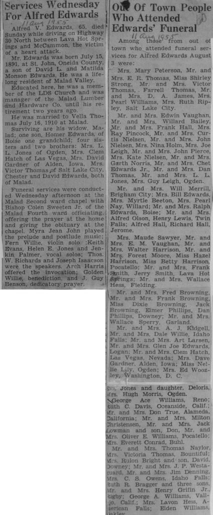 Alfred V Edwards obit and funeral