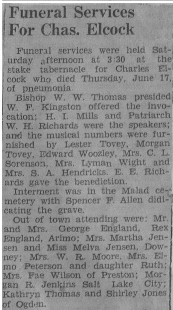 Charles Elcock funeral