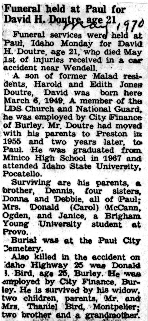 David H Doutre obit