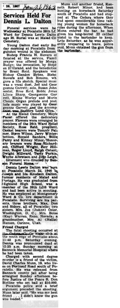 Dennis Lewis Dalton obit and funeral