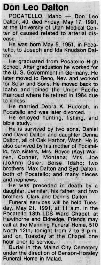 Don Leo Dalton obit