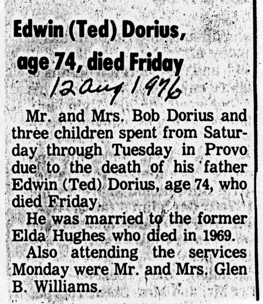 Edwin (Ted) Dorius obit