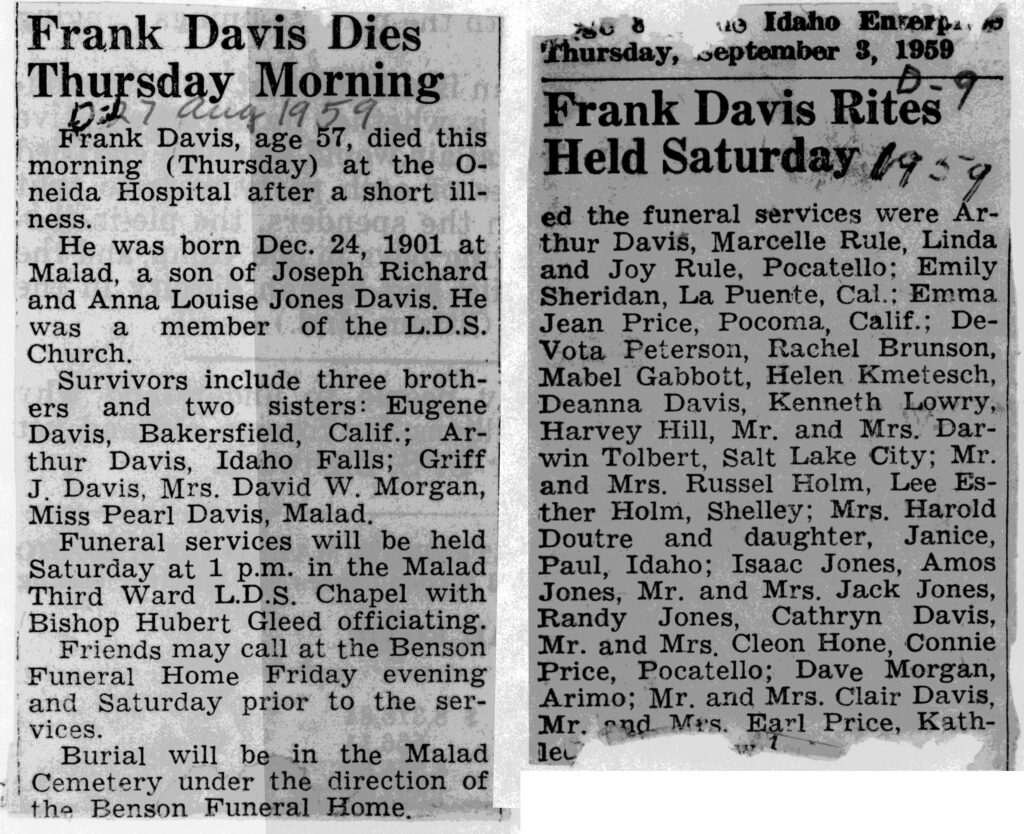 Frank Davis obit