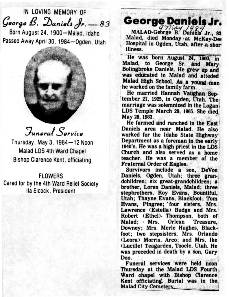 George B Daniels Jr obit