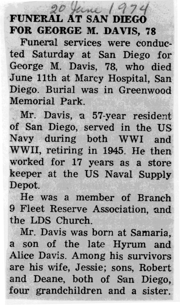 George M Davis obit
