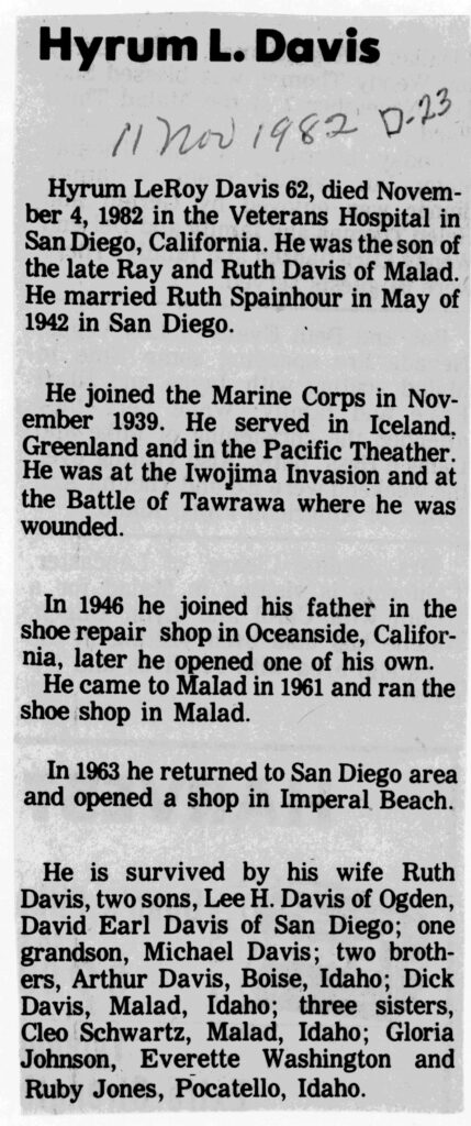 Hyrum LeRoy Davis obit