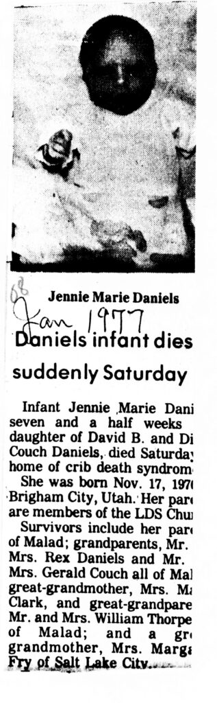 Jennie Marie Daniels obit