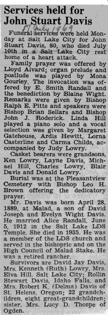 John Stuart Davis funeral