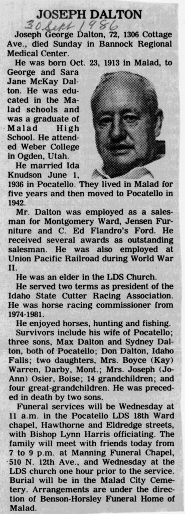 Joseph George Dalton obit