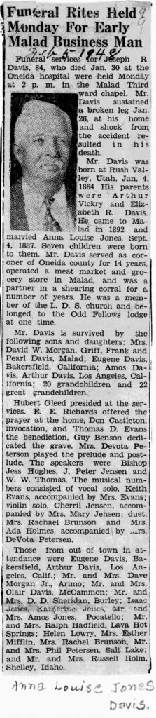 Joseph R Davis obit and funeral