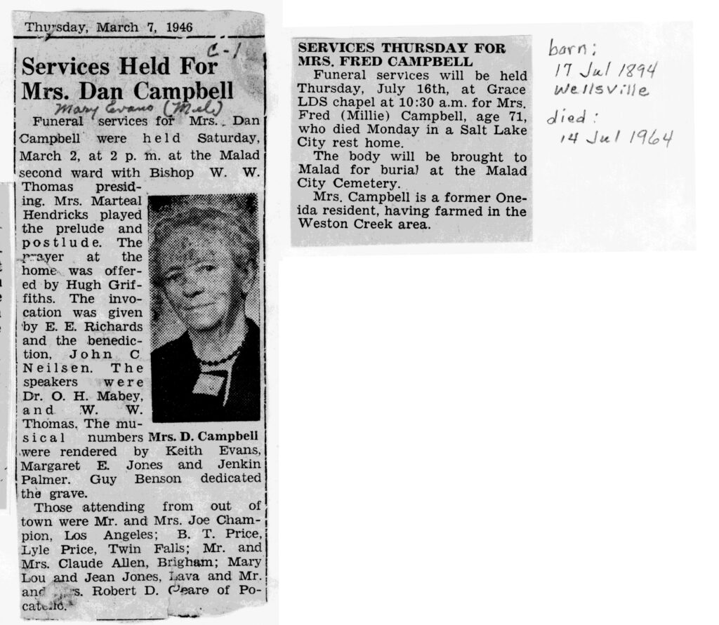 Mary Evans Campbell funeral and obit