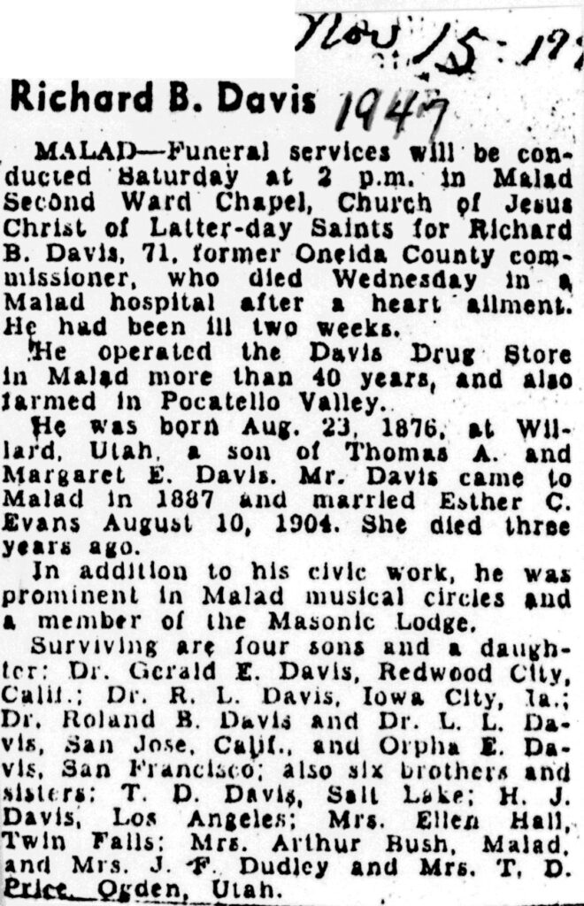 Richard B Davis obit