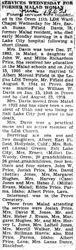 Susan Fifield Davis obit