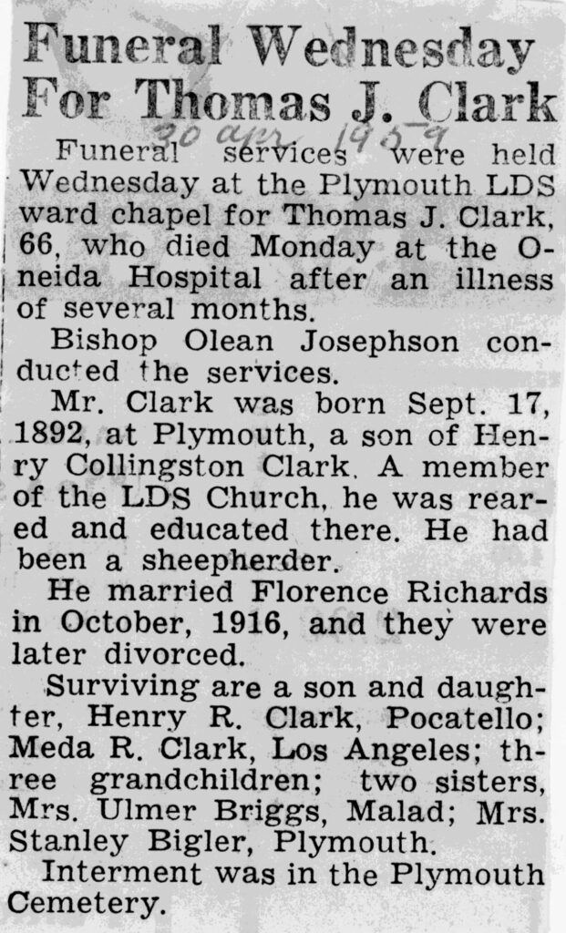 Thomas J Clark obit
