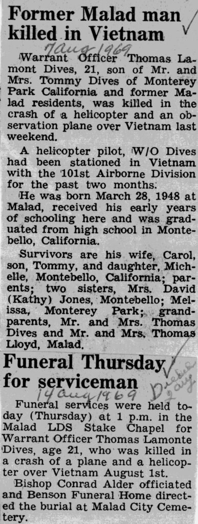 Thomas Lamont Dives obit