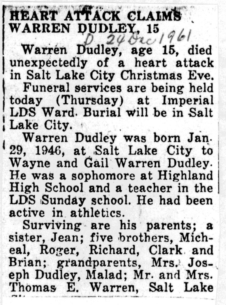 Warren Dudley obit