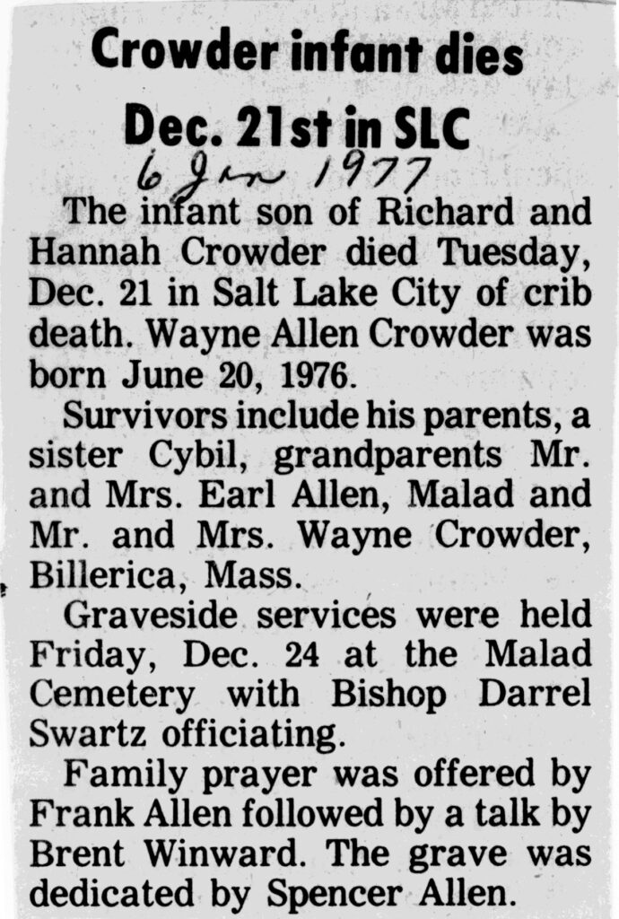 Wayne Allen Crowder obit