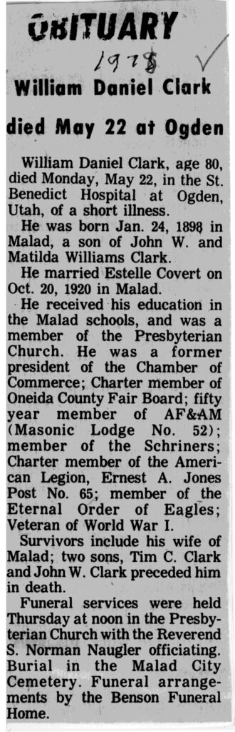 William Daniel Clark obit
