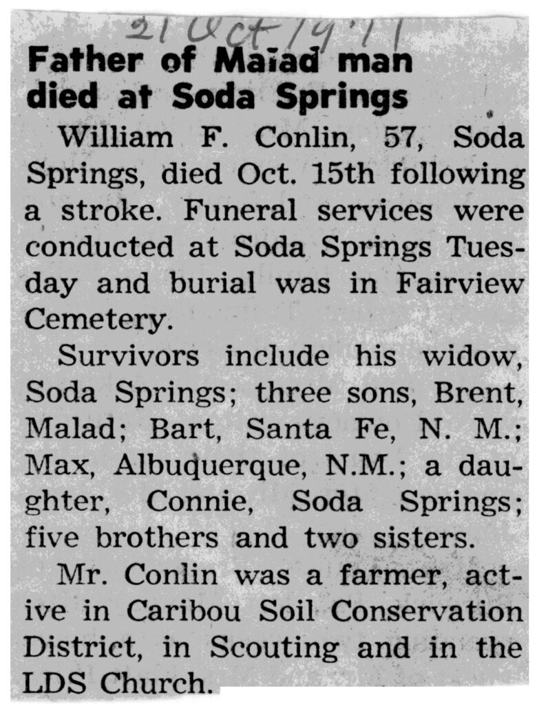 William F Conlin obit