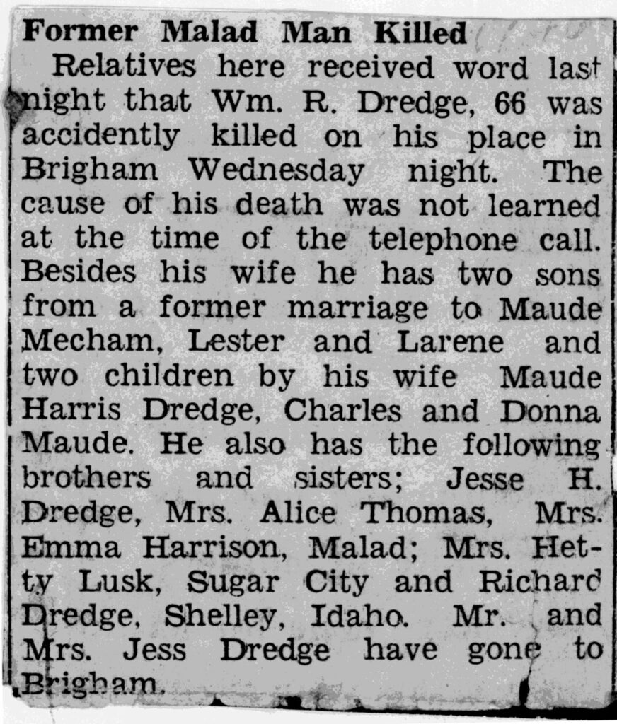 William R Dredge obit