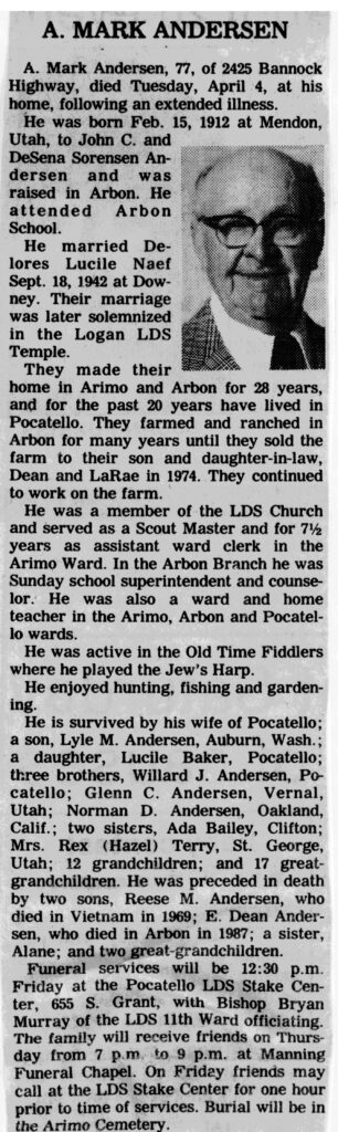 A Mark Andersen obit