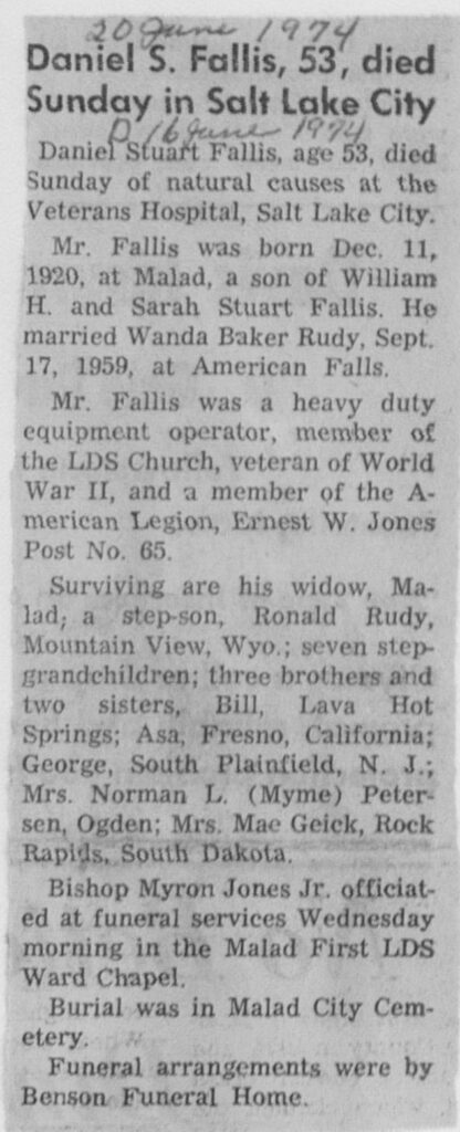 Daniel Stuart Fallis obit