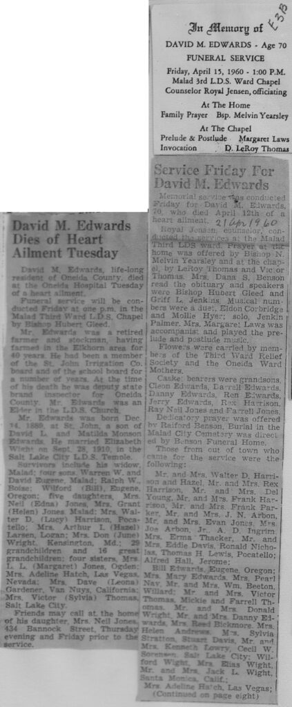 David M Edwards obit and funeral