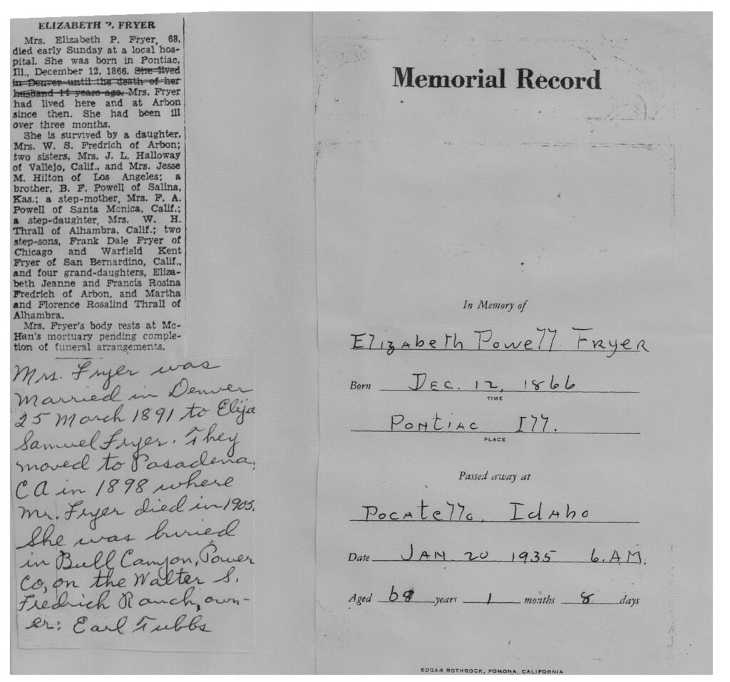 Elizabeth Powell Fryer obit