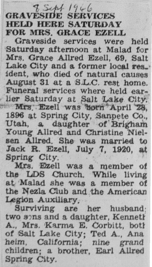 Grace Allred Ezell obit