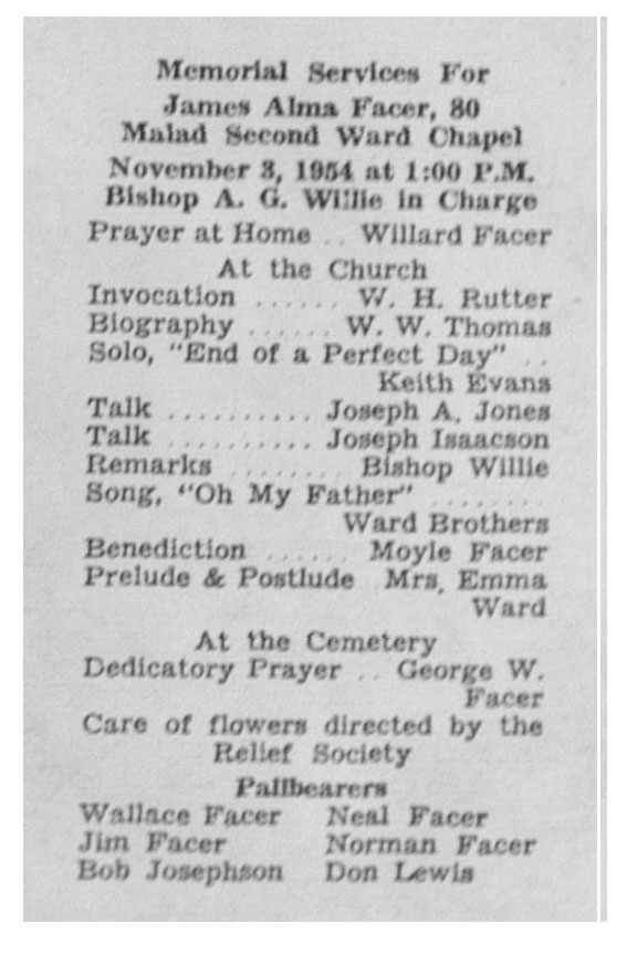 James Alma Facer program