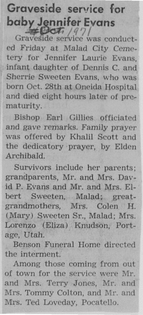 Jennifer Laurie Evans funeral