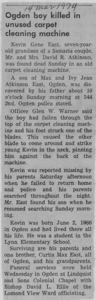 Kevin Gene East obit