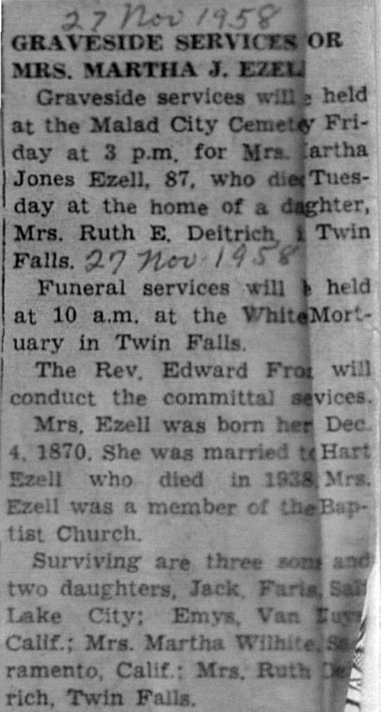Martha Jones Ezell obit