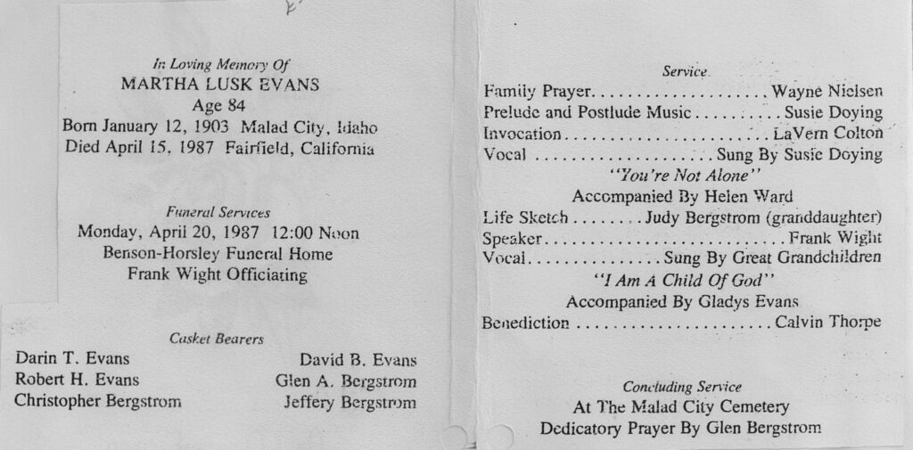 Martha Lusk Evans program