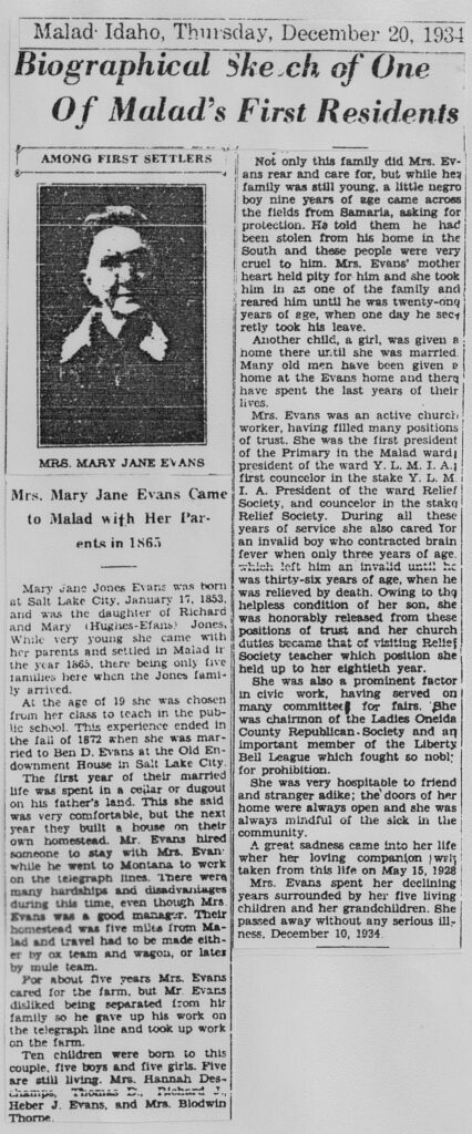 Mary Jane Evans biography