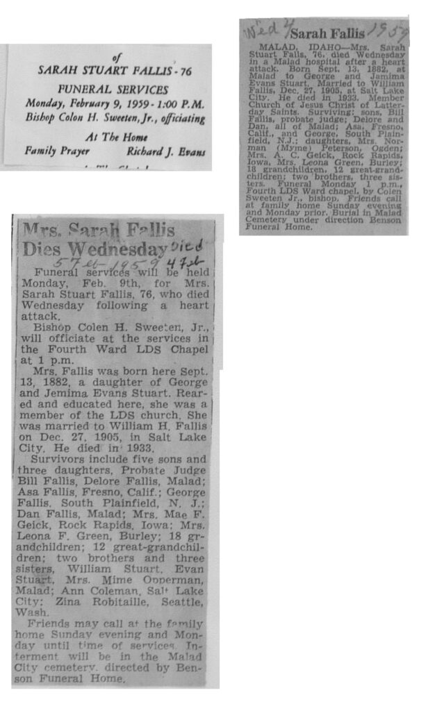 Sarah Stuart Fallis obits