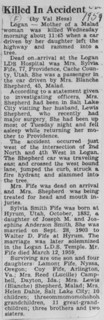 Sylvia Fife obit