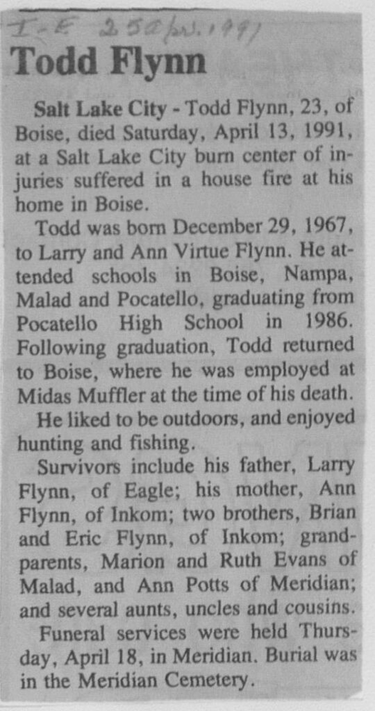 Todd Flynn obit