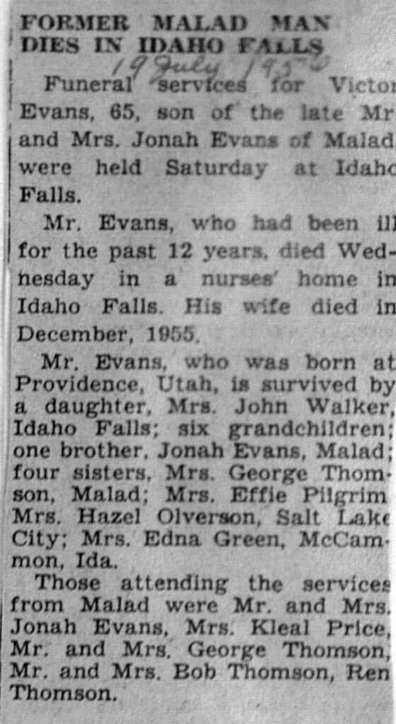 Victor Evans obit