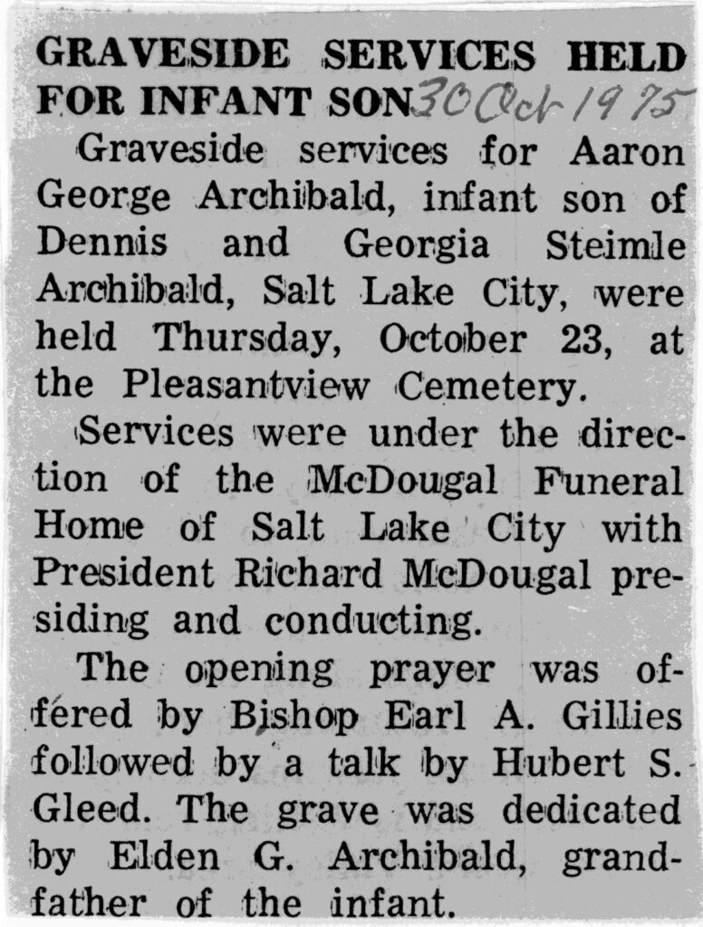 Aaron George Archibald funeral