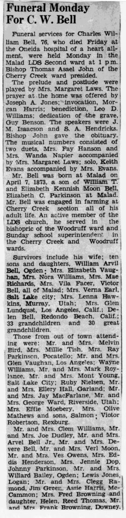Charles William Bell funeral