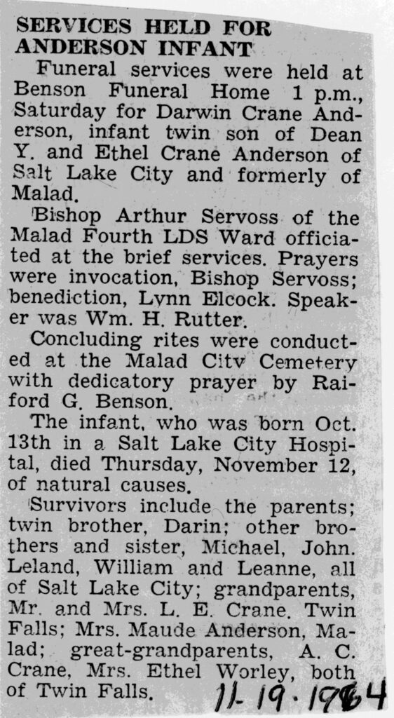 Darwin Crane Anderson obit