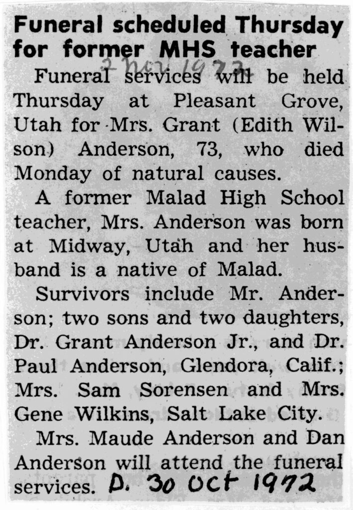 Edith Wilson Anderson obit
