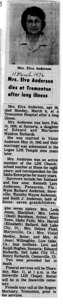 Elva Anderson obit